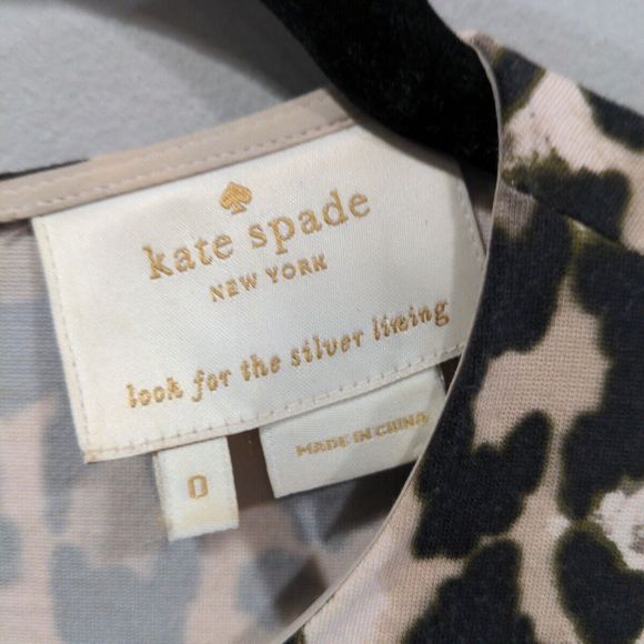 Kate Spade Womens Autumn Leopard Mini Dress Size 0 Brown Ponte Knit Fit Flare - Picture 3 of 13